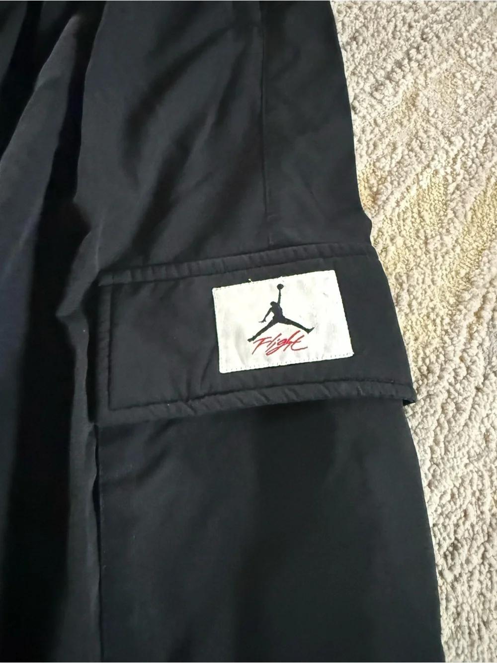Jordan Flight sweatpants black cargo pockets pull on medium